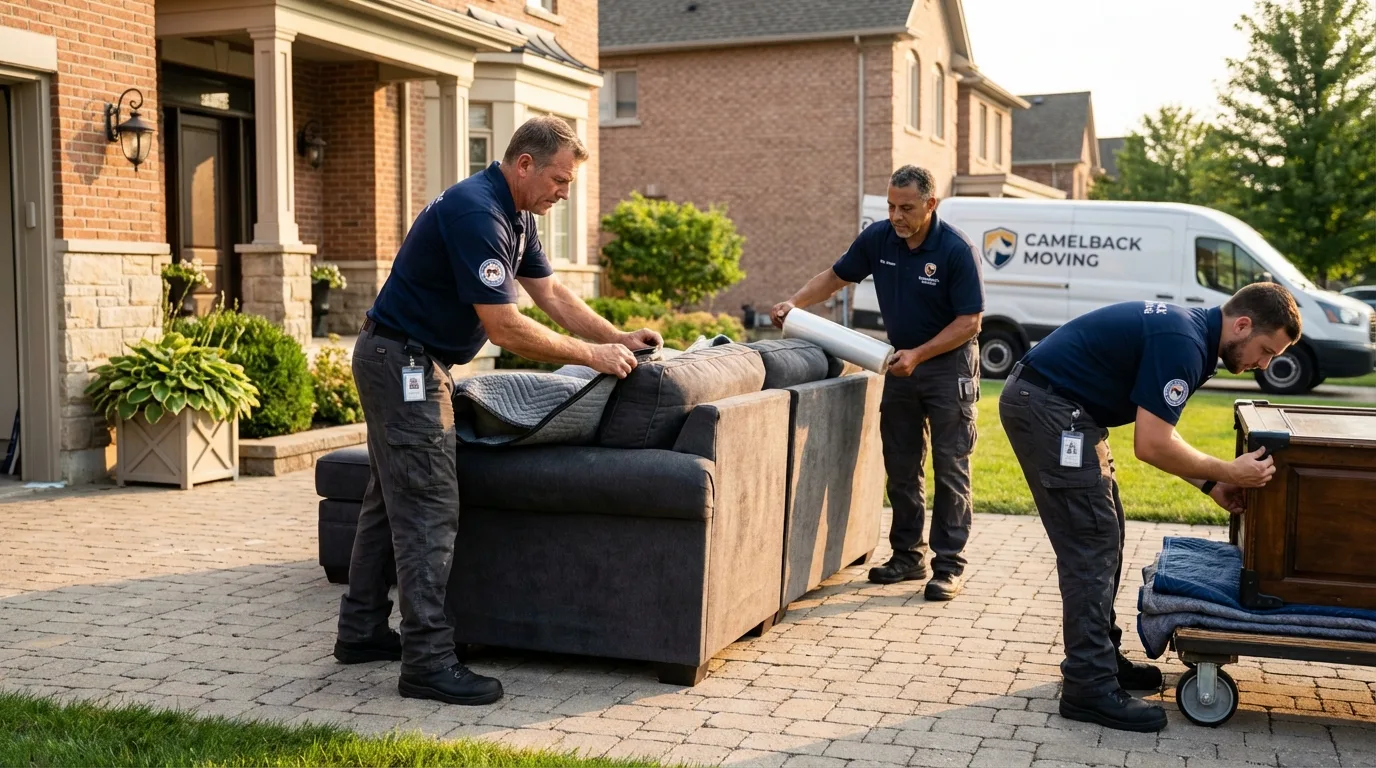 Large estate moving crew wrapping furniture in Homer City, PA
