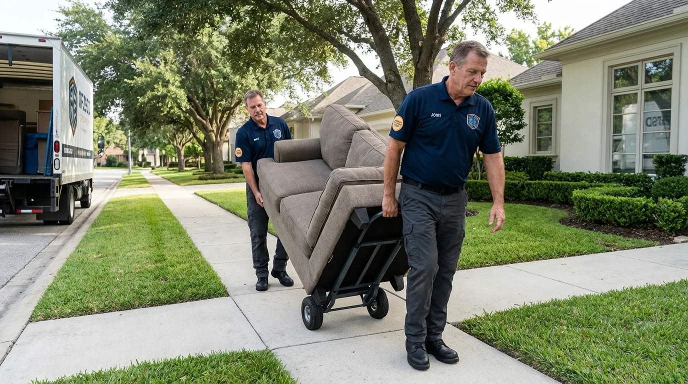 Local residential moving crew loading furniture in Homer City, PA